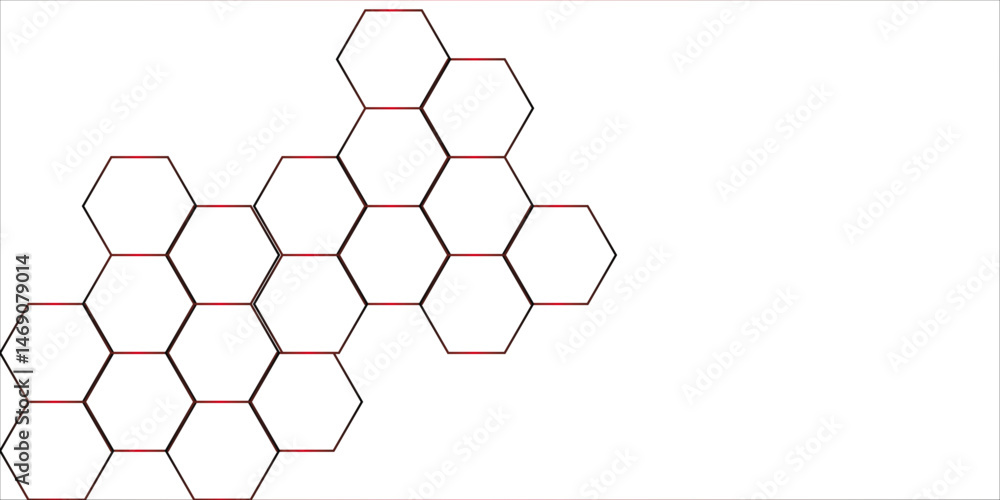 Poster abstract background of hexagon. white honeycomb with a gradient color. isometric geometry. hexagonal