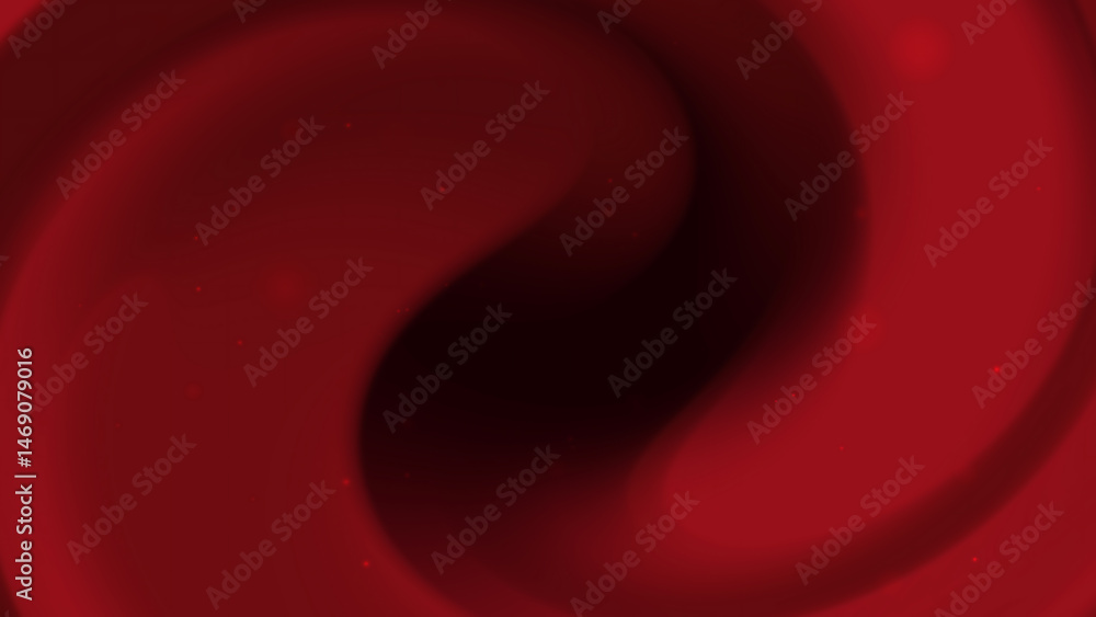 Wall mural red and black swirl abstract background with soft glow particles