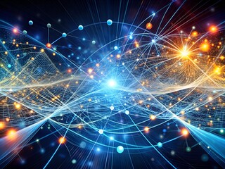 Obraz premium Quantum Data Stream Abstract Visualization