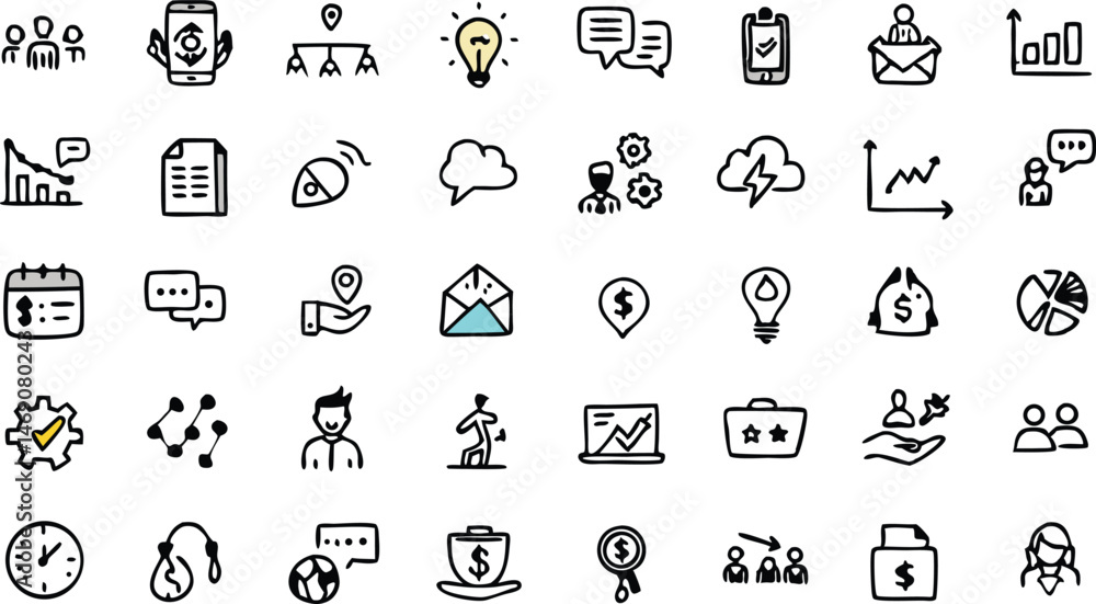 Poster creative digital abstract colorful icons elements for modern web design and user interface projects
