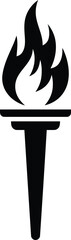Black Vector Torch - Leadership, Guidance Symbol