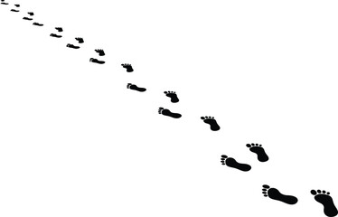 Minimalist Black Vector Footprints Walking Forward