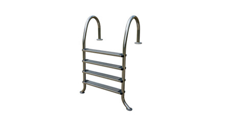 Isolated Chrome Swimming Pool Ladder With Five Steps