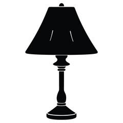 Obraz premium A classic silhouette illustrates a traditional table lamp with a shade and decorative base