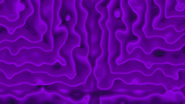 Stylized abstract animation featuring wavy purple contours and layered topographic patterns. Ideal for psychedelic visuals, digital art backgrounds, or creative motion design projects.