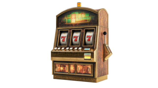 Luxury Slot Machine Isolated on Clean White Background - Powered by Adobe