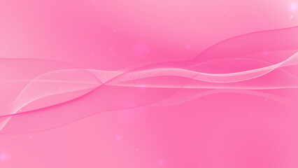 Pastel Pink Abstract Wave Background with Light Particles and Smooth Lines