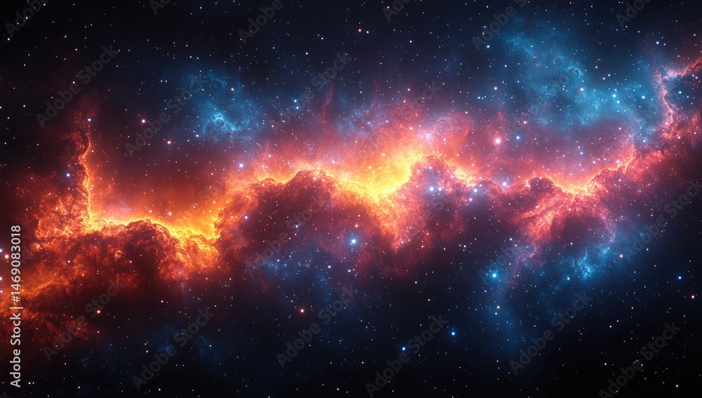 Poster cosmic nebulae display vibrant colors in deep space.
