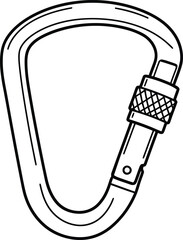 Minimalist Climbing Carabiner Outline