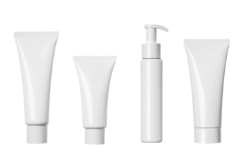 White beauty cream elements in transparent format perfect for branding packaging and digital design projects