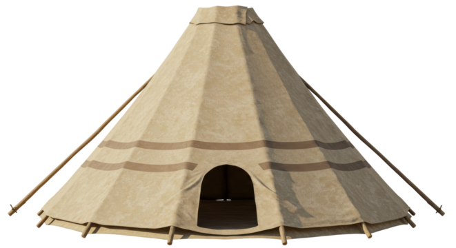 Isolated Native American Tipi Tent