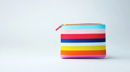 Colorful striped cosmetic bag