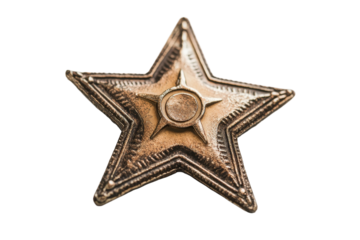 Sheriffs star badge design with five points in high resolution png image isolated on white background