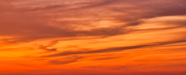 Colorful dramatic orange clouds 