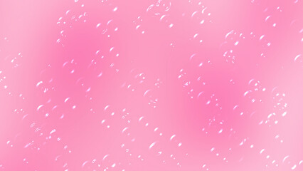pastel Pink Water Drop Background with Glossy Bubble Texture