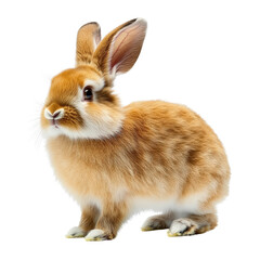 Obraz premium Adorable rabbit sitting gracefully against a dark black background showcasing its soft fur and curious expression isolated on transparent background..