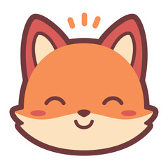 A cute smiling fox illustration with simple and cheerful design.