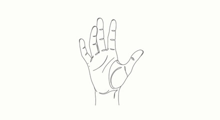 Open Hand Minimalist Monoline Illustration