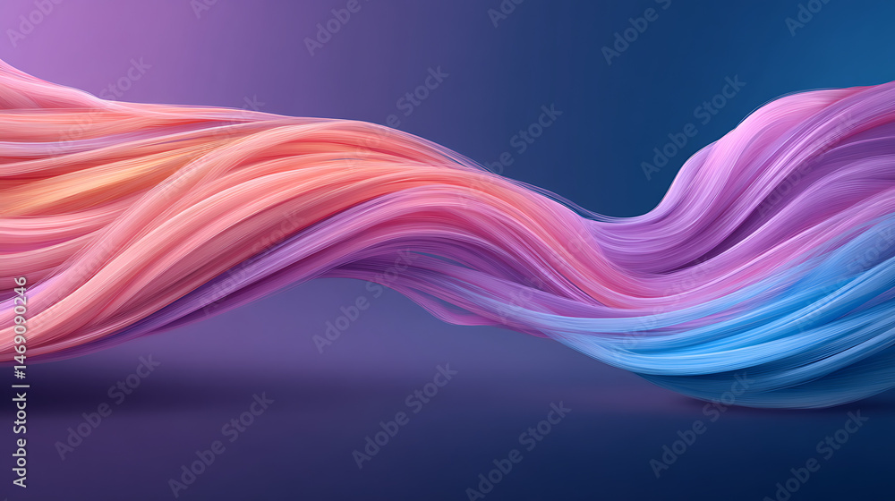 Poster purple pink blue abstract dynamic color flow wave black background grainy texture banner website hea