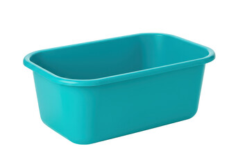A simple turquoise container against a plain backdrop on transparent background
