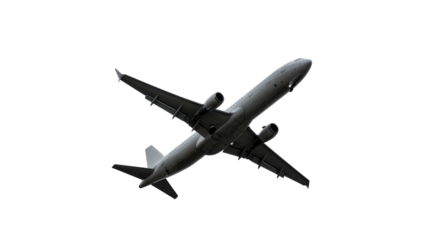 Isolated Airplane Flying Upward on Clear Sky