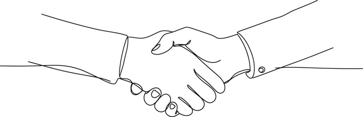 Monoline Handshake Outline - Trust and Agreement