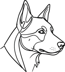 One-Stroke Dog Head Silhouette