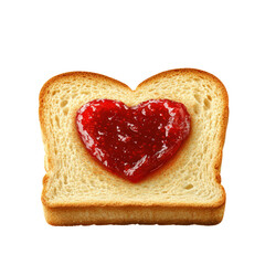Heart shaped sandwich made with fresh ingredients and colorful vegetables perfect for romantic lunch or picnic setting isolated on transparent background..