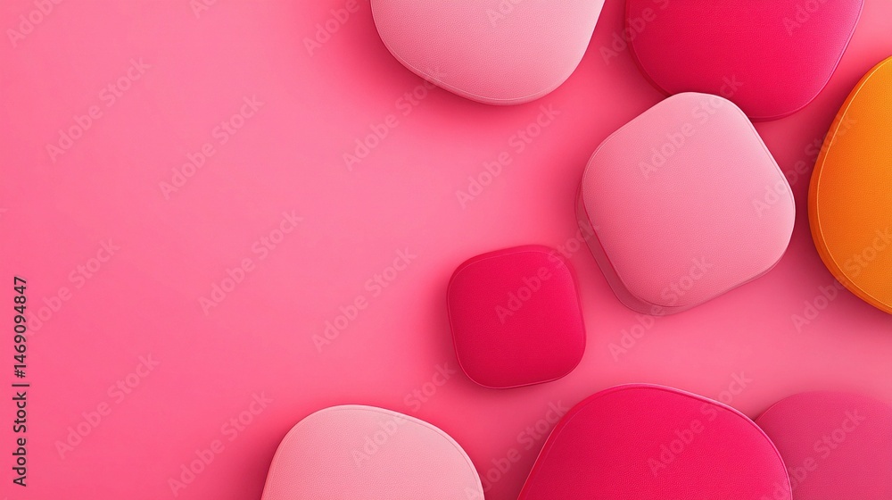 Poster abstract pink shapes on soft background for creative design projects