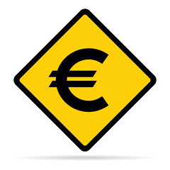 Euro shadow money symbol, business eu cash icon, save currency bank sign, vector illustration .