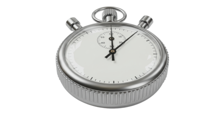 Isolated Silver Stopwatch with White Background