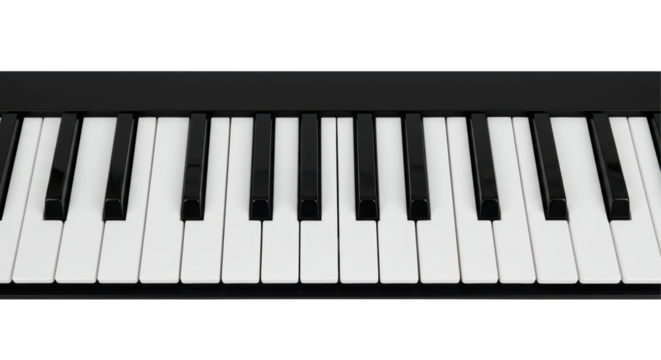 Isolated Piano Keyboard Close-up for Music Production