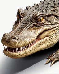 Fototapeta premium crocodile on white background