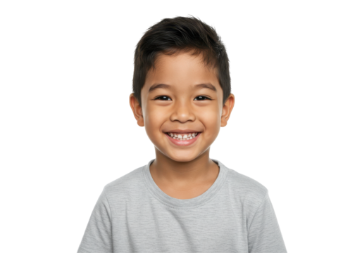 Smiling child portrait  isolated on transparent png