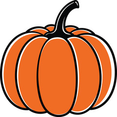 Black Pumpkin Outline with Orange Spot