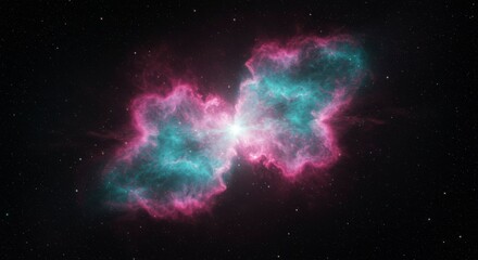 Dual-hued nebula in the cosmos.  Colorful stellar clouds