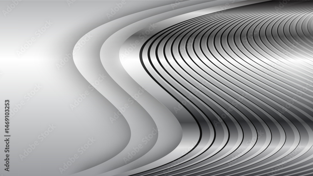 Poster abstract silver background with striped pattern, elegant background for business presentations.