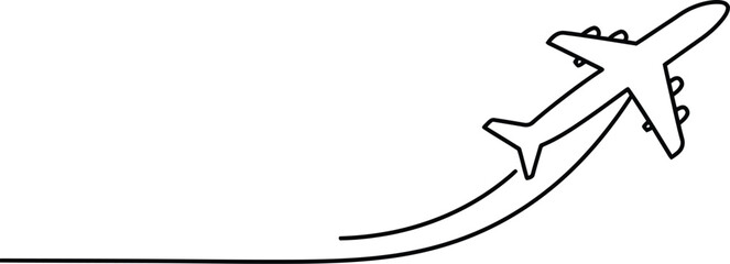 Monoline Airplane Icon: Ambition and Freedom