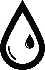 Single Black Tear Drop Icon