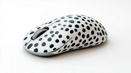 Wireless mouse with black and white polka dots