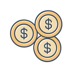 Dollar Coins Icon Design