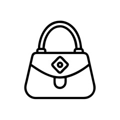 Handbag with Jewel Emblem Icon Design