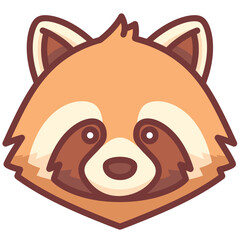 Cute cartoon red panda face with big eyes and fluffy fur.