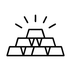 Gold Bars Stack Icon Design