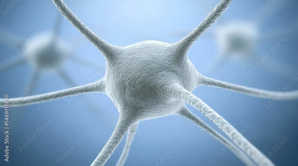 Poster close-up view of interconnected nerve cells.