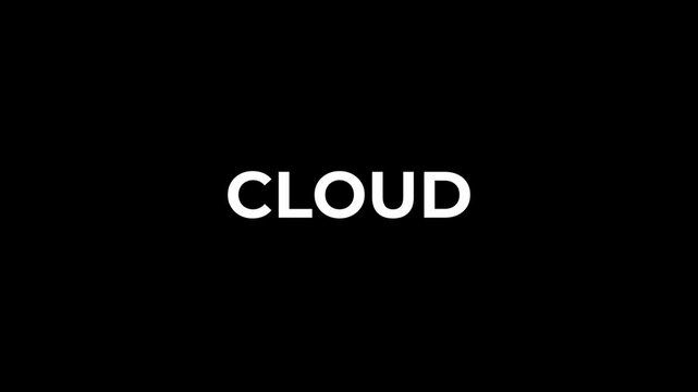 Cloud advertisement promo text animation video. High-quality 4K footage