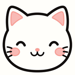 Adorable and cute cat face with a sweet smile.