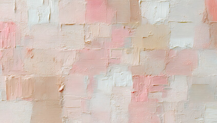 Fototapeta premium Abstract texture in soft pastel colors with layered brush strokes on a canvas creating a soothing visual effect