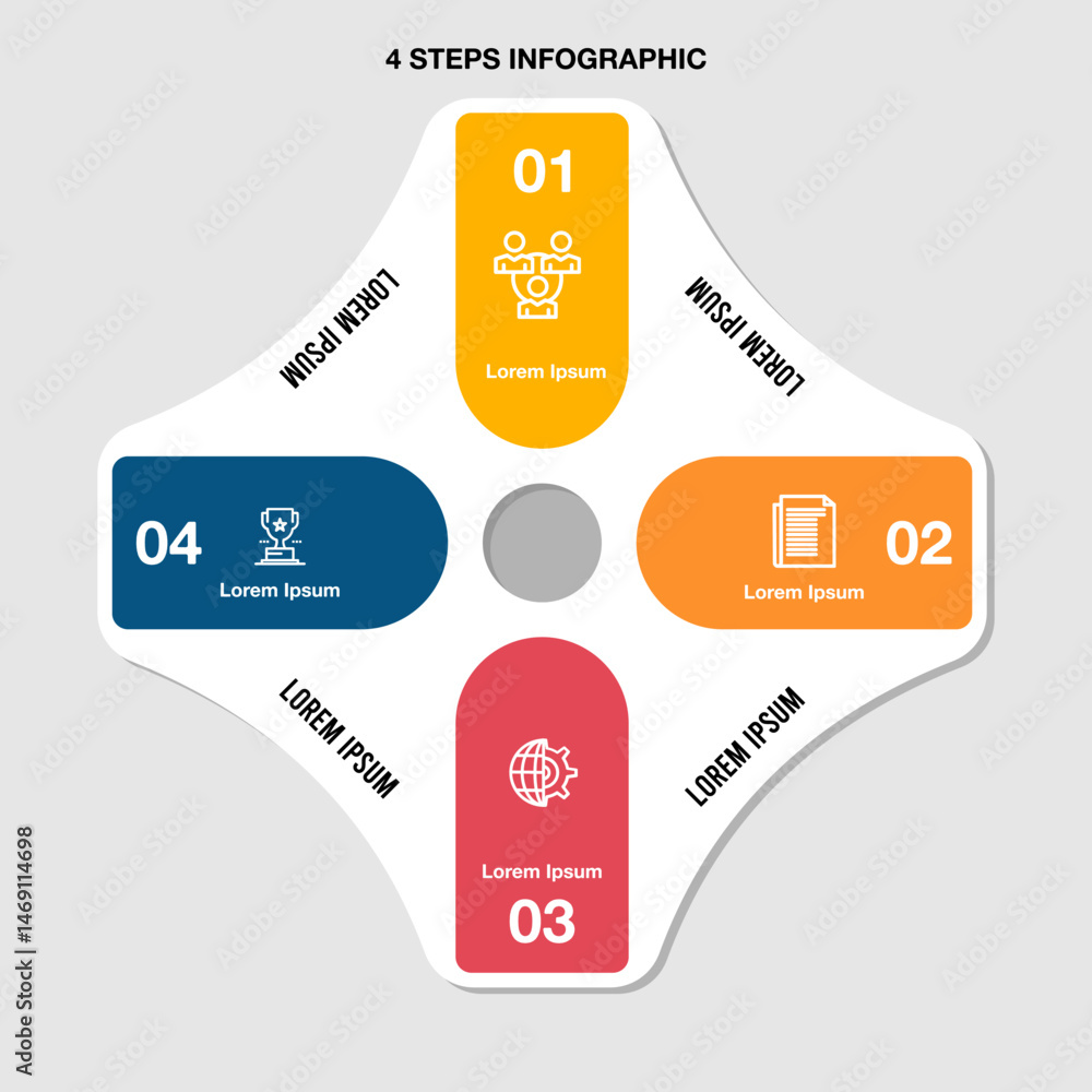 Poster modern infographic vector design template presents business options as a banner layout with icons an