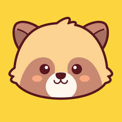 Cute cartoon animal face with big eyes and a sweet smile.